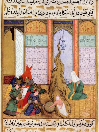 De geboorte van de profeet Mohammed. Miniatuur uit 