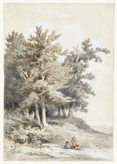 Bosrand met figuren door Martinus Antonius Kuytenbrouwer jr.