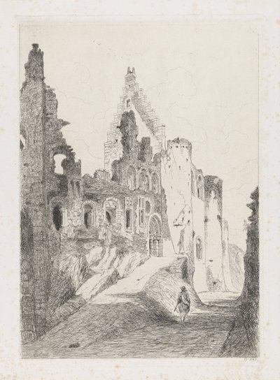 Ruïne van het kasteel Vianden door Martinus Antonius Kuytenbrouwer jr.