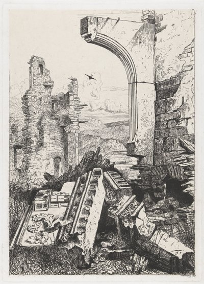 Ruïne van kasteel Bourscheid door Martinus Antonius Kuytenbrouwer jr.