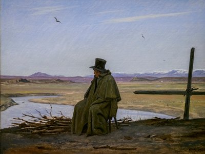 Uitzicht op de Romeinse Campagna met de Tiber en Monte Soracte op de achtergrond door Martinus Rorbye