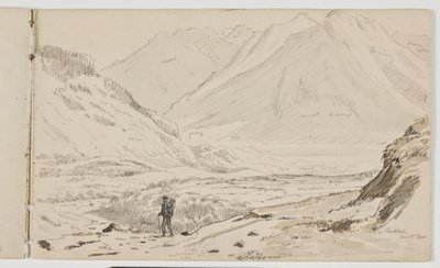 Berglandschap met wandelaar door Martinus Rørbye