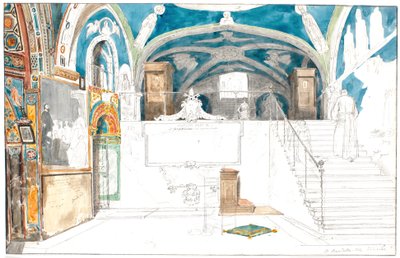 Het interieur van het klooster S. Benedetto in Subiaco door Martinus Rørbye