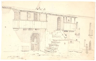 Straat in Grotta Minarda in Abruzzo door Martinus Rørbye