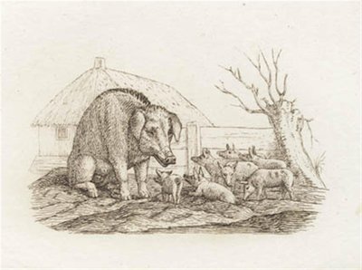 Illustratie voor "Halvhundrede Fabler for Børn" van Hey door Martinus Rørbye
