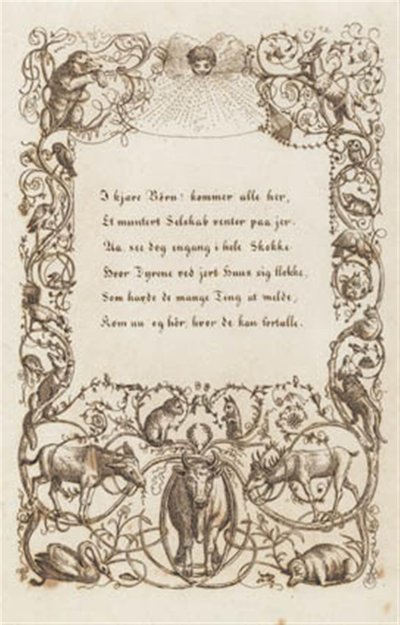 Illustratie voor "Halvhundrede Fabler for Børn" van Hey door Martinus Rørbye