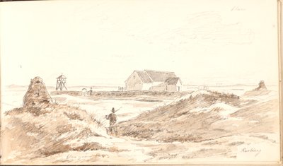 Duinlandschap bij Råbjerg Kirke door Martinus Rørbye
