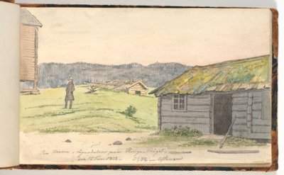 Landschap met boerderijen door Martinus Rørbye