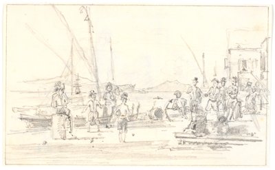 Gezicht op de haven van Palermo door Martinus Rørbye