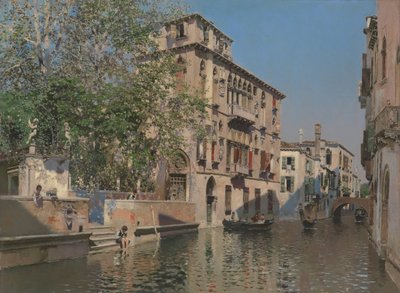 Een Kanaal in Venetië, ca. 1875 door Martín Rico y Ortega