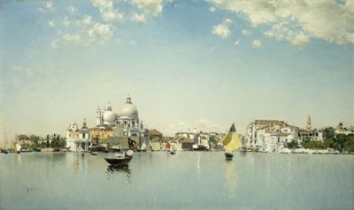 Een uitzicht op Venetië richting de Santa Maria Della Salute door Martín Rico y Ortega