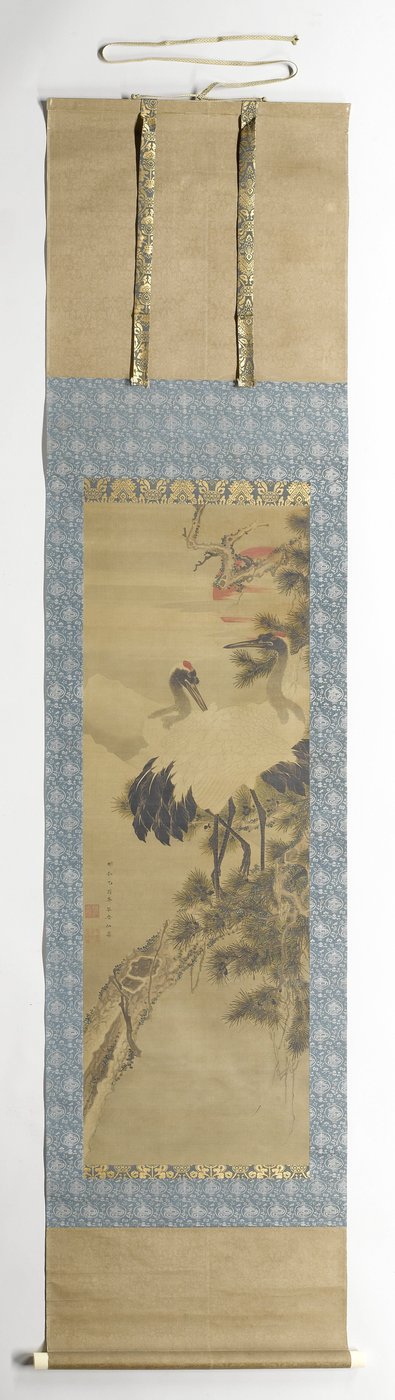 Kraanvogels in de ochtendzon door Maruyama Okyo
