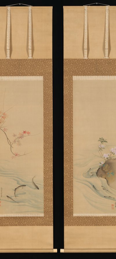 Zoetwatervis in Zomer en Herfst, 1785 door Maruyama Okyo