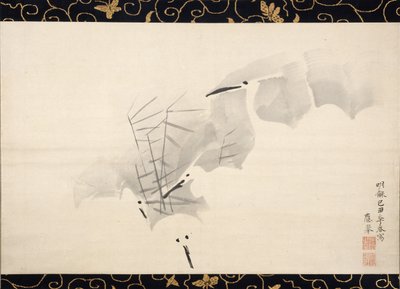 Witte reigers door Maruyama Okyo