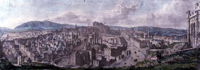 Uitzicht vanaf de top van de Calton Hill bij Nelson
