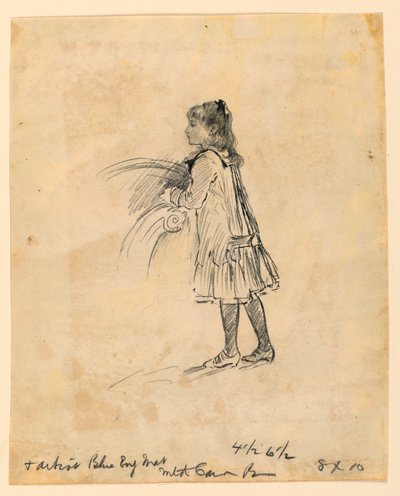 Tekening, Marian Hague als kind, 1883 door Mary A. Hallock Foote