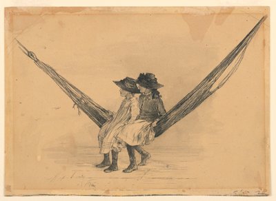 Mary en Eleanor Hague in een Hangmat door Mary A. Hallock Foote