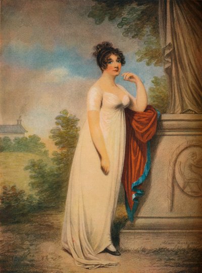 Mary Anne Clarke aan de voet van een standbeeld, 1803 door Mary Anne Clarke