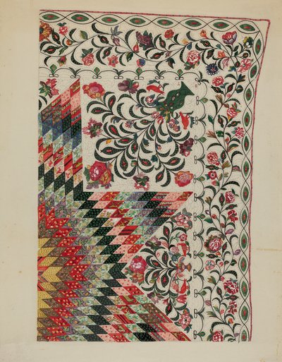 Patchwork en applicatie quilt door Mary Berner