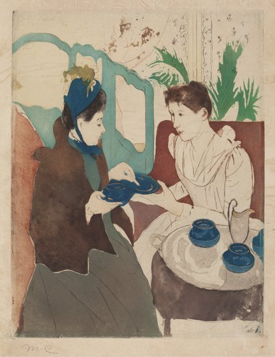 Theekransje, 1890-1891 door Mary Cassatt
