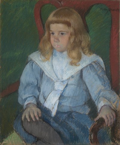 Jongen met Gouden Krullen (Portret van Harris Whittemore, Jr., B.A. 1918) door Mary Cassatt