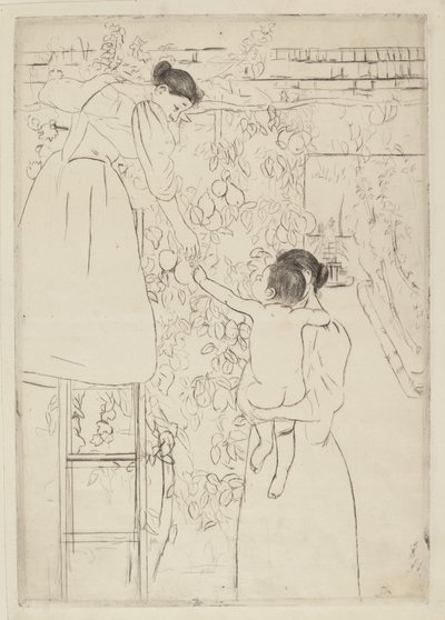 Vruchten Plukken, ca. 1893 door Mary Cassatt