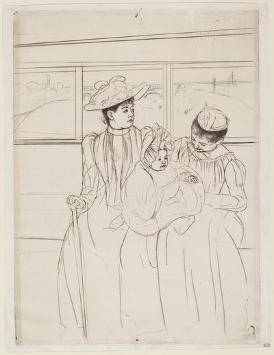 In de Omnibus, 1890-1891 door Mary Cassatt