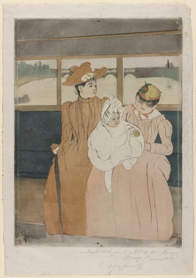 In de Omnibus, 1890-91 door Mary Cassatt