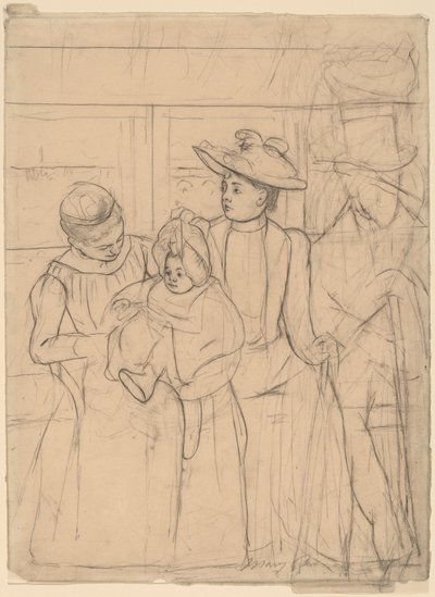 In de Omnibus [recto], ca. 1891 door Mary Cassatt