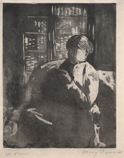 Breien in de Bibliotheek door Mary Cassatt