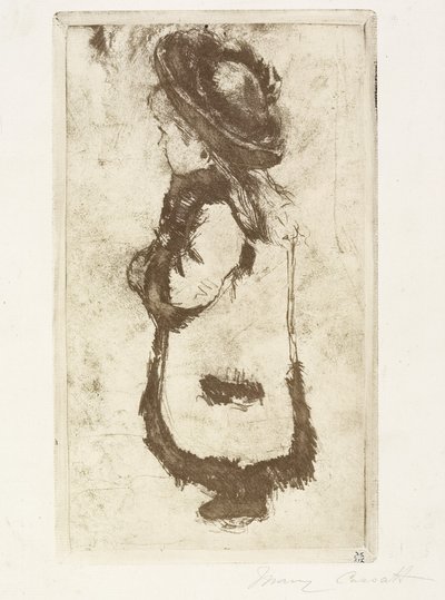 Mademoiselle Luguet in een jas en hoed, ca. 1883 door Mary Cassatt