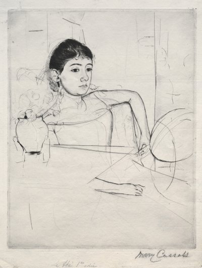 Mimi als Brunette, 1889 door Mary Cassatt