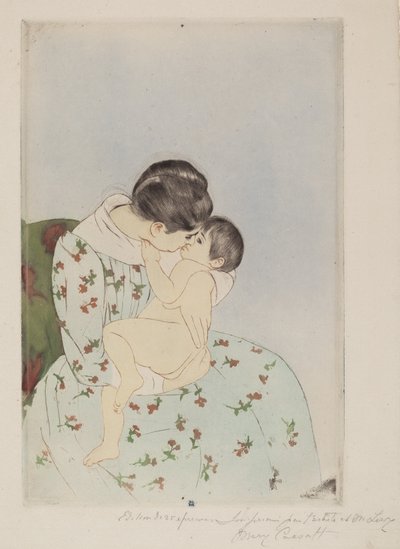 Moederkus door Mary Cassatt