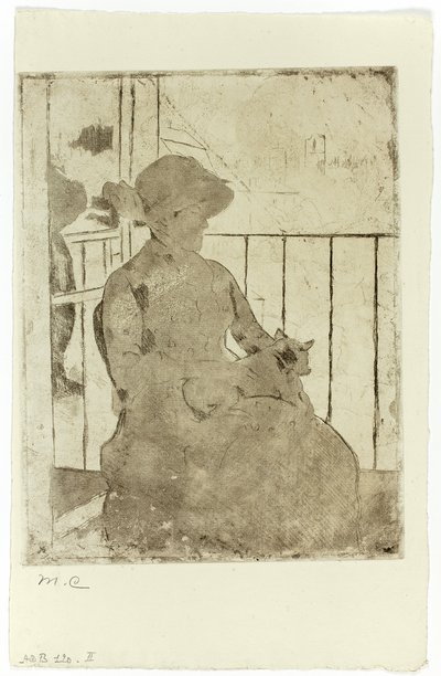 Op het balkon door Mary Cassatt