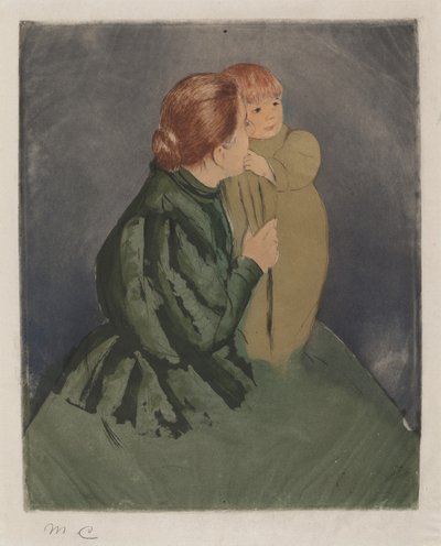 Boerenmoeder en kind, ca. 1894 door Mary Cassatt