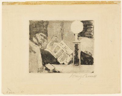 De krant lezen, nr. 2 door Mary Cassatt