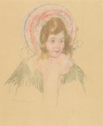 Sara met een hoed en jas, ca. 1904-1906 door Mary Cassatt