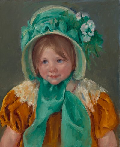 Sara in een groene hoed, ca. 1901 door Mary Cassatt