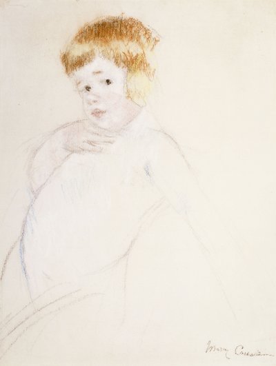 Studie voor de baby voor De omhelzing door Mary Cassatt