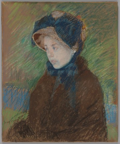 Susan in een Strohoed door Mary Cassatt