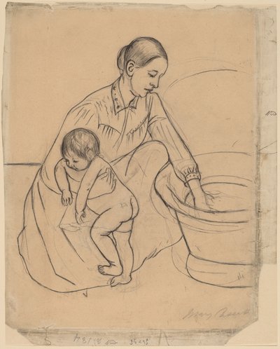 Het bad [recto] door Mary Cassatt
