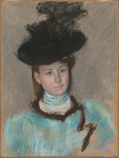 De Zwarte Hoed, ca. 1890 door Mary Cassatt