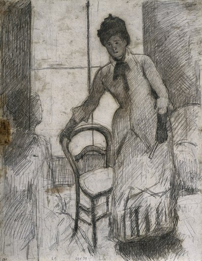 De bezoeker recto, ca. 1881 door Mary Cassatt