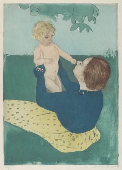 Onder de paardenkastanjeboom door Mary Cassatt
