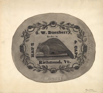 Hoedendoos - Bovenkant, ca. 1939 door Mary E Humes