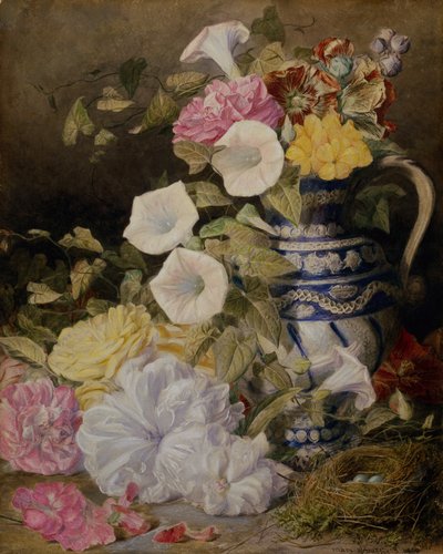 Een Stilleven met een Vaas Bloemen door Mary Elizabeth Duffield