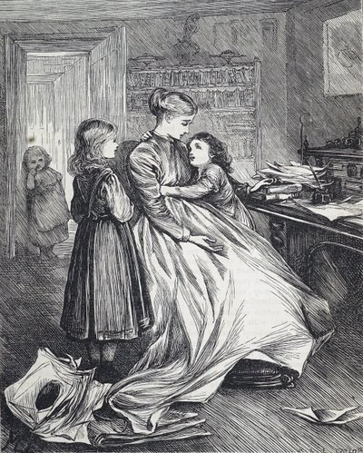 Een weduwe met haar kinderen door Mary Ellen Edwards
