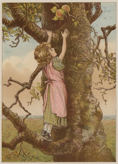 Meisje klimt voor laatste appels door Mary Ellen Edwards