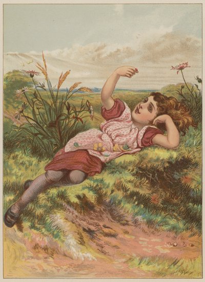 Meisje met lieveheersbeestje door Mary Ellen Edwards