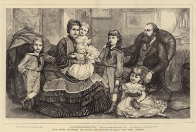 Hun Koninklijke Hoogheden de Prins en Prinses van Wales met hun Kinderen door Mary Ellen Edwards